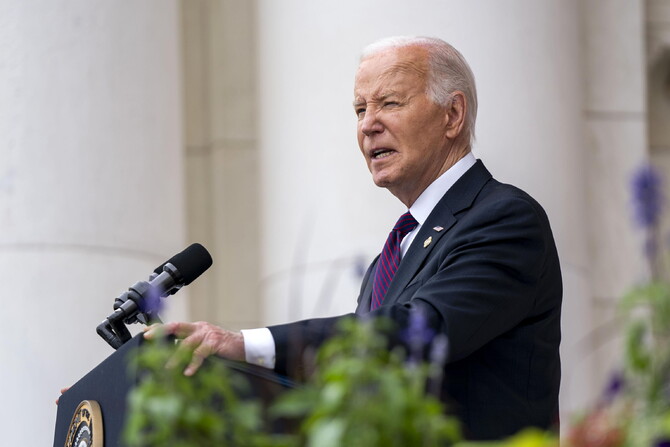 US President Biden visits Arlington National Cemetery on Memorial Day