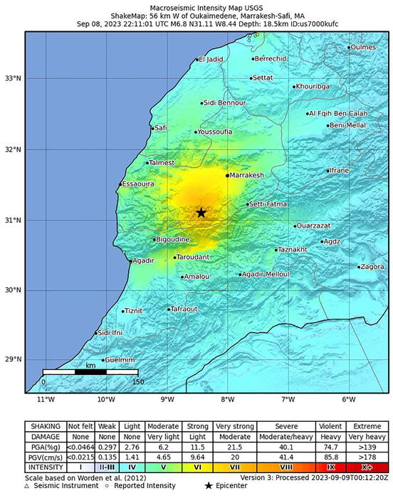 6.8-magnitude earthquake hits Morocco RIPRODUZIONE RISERVATA © ANSA/EPA