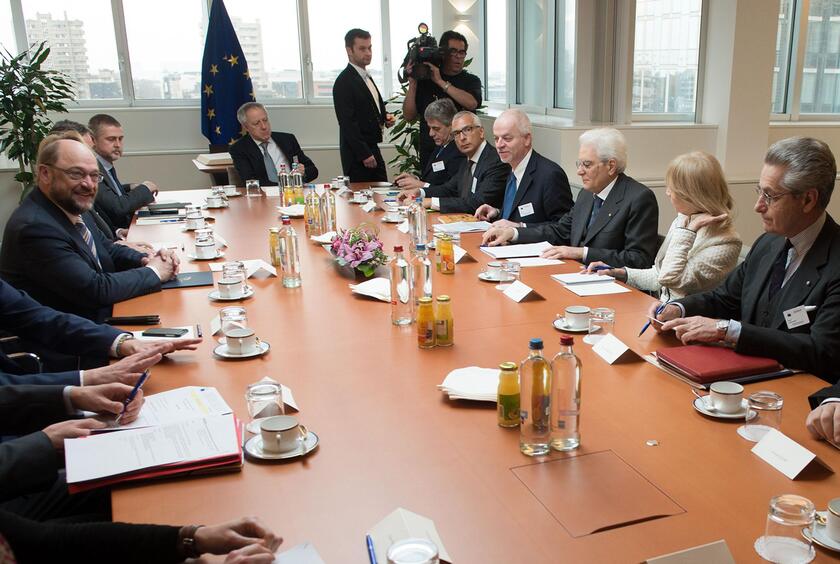 Il presidente della Repubblica Sergio Mattarella in visita a Bruxelles - RIPRODUZIONE RISERVATA