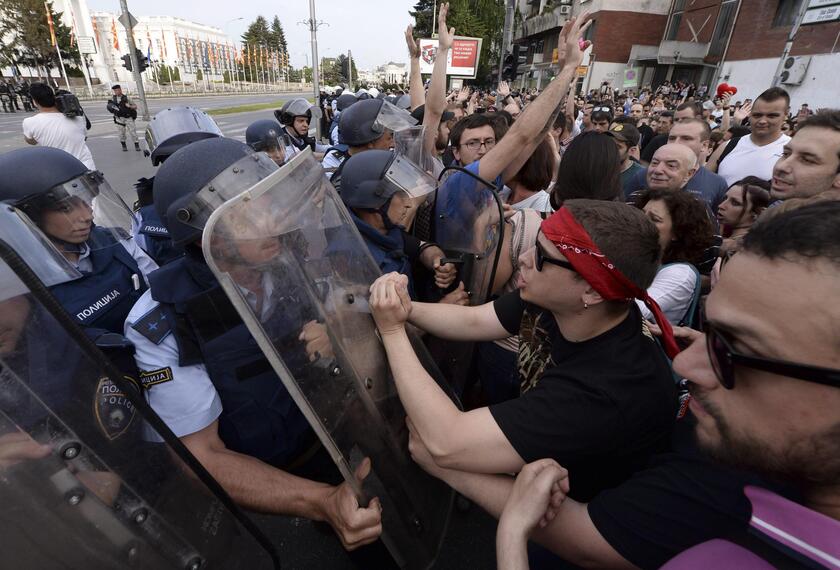 Protesta a Skopje - RIPRODUZIONE RISERVATA