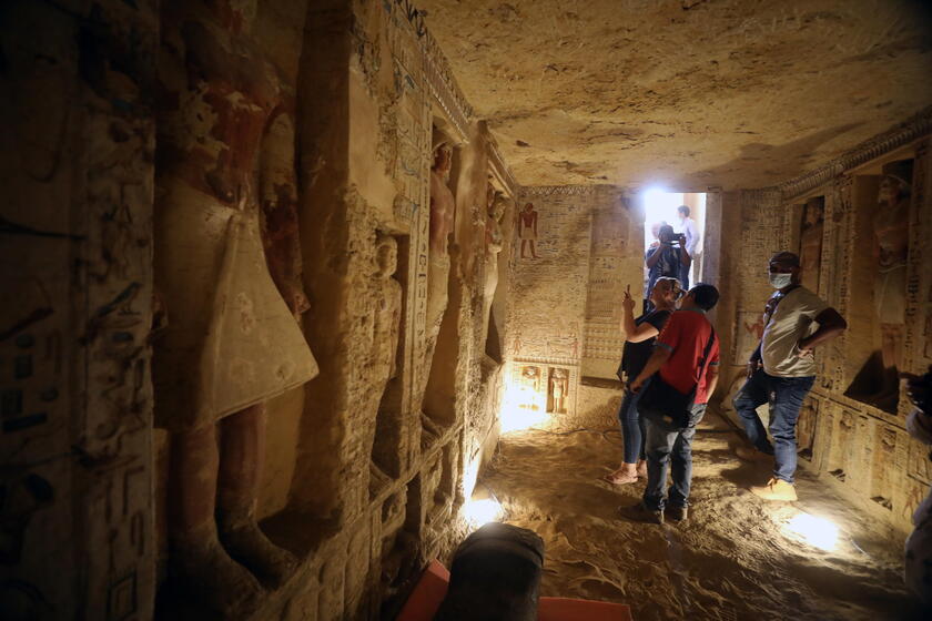 A collection of 59 coffins uncovered in Saqqara © ANSA/EPA