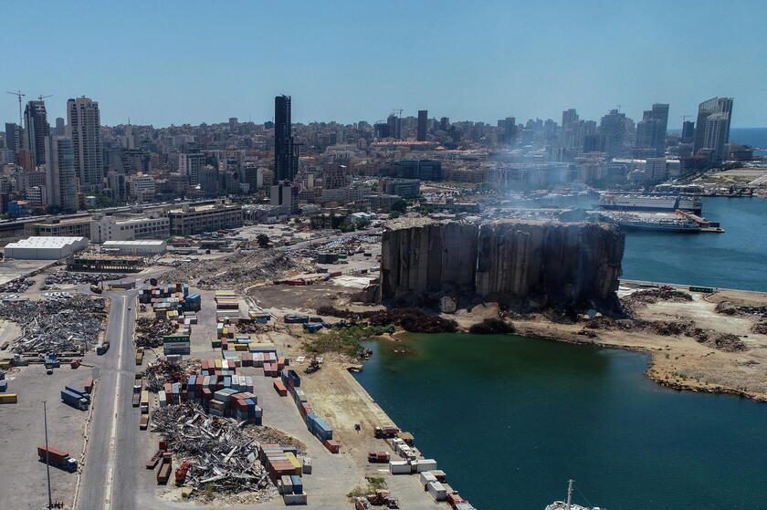 Destroyed port area ahead of the second anniversary of Beirut blast © ANSA/EPA