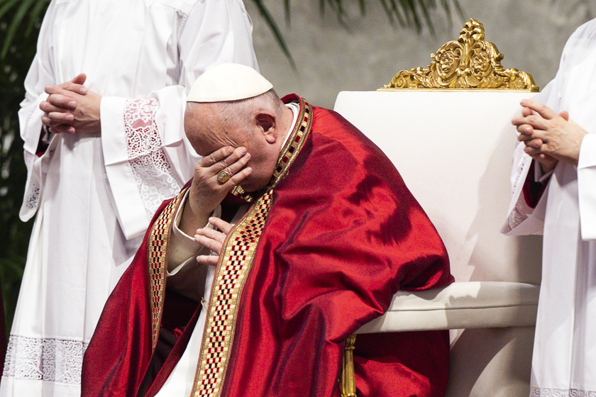 Il Papa in basilica vaticana, celebra la messa di Pentecoste - RIPRODUZIONE RISERVATA