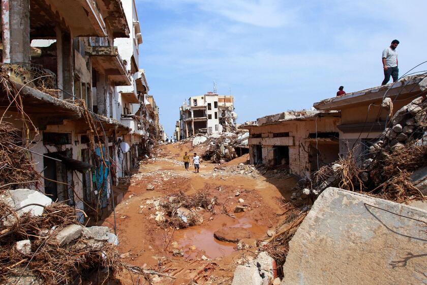 La città di Derna spazzata via dalle inondazioni © ANSA/AFP