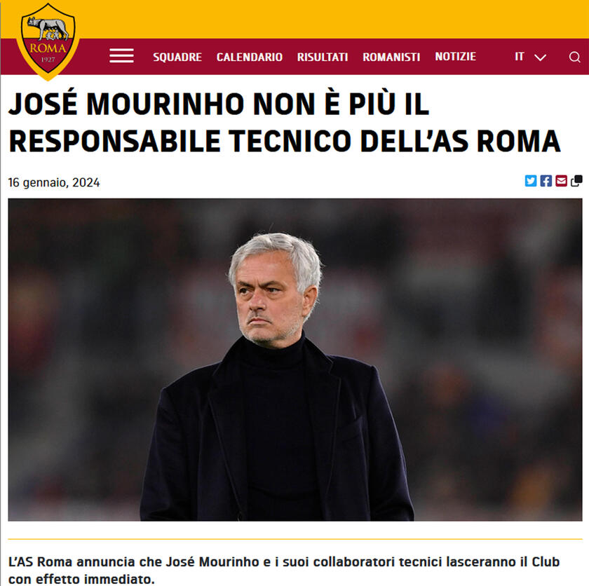 José Mourinho - RIPRODUZIONE RISERVATA
