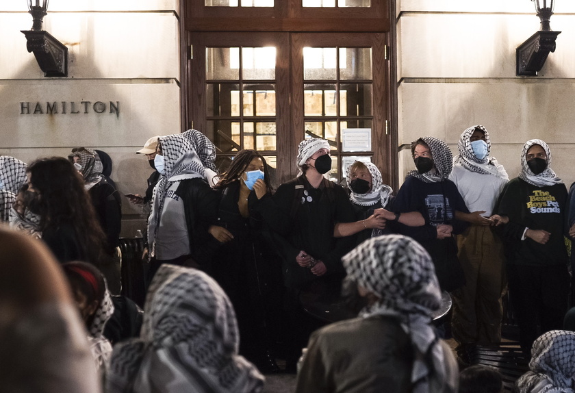 Columbia University encampment students take over Hamilton Hall