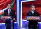 I candidati sindaco di Roma, Ignazio Marino (S) e Gianni Alemanno, durante il confronto tv su Sky Tg24 © Ansa