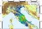 La mappa elaborata dall'Ingv mostra la percezione degli effetti del terremoto di ieri nei gradi dalla scala Mercalli (MCS). Fonte: Ingv © Ansa