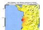 Mappa del terremoto in Albania del 26 novembre 2019 (fonte: INGV) © Ansa