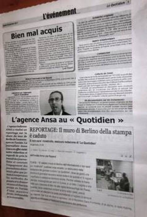 Il giornale tunisino Le Quotidien cita reportage ANSA su libertà stampa © Ansa