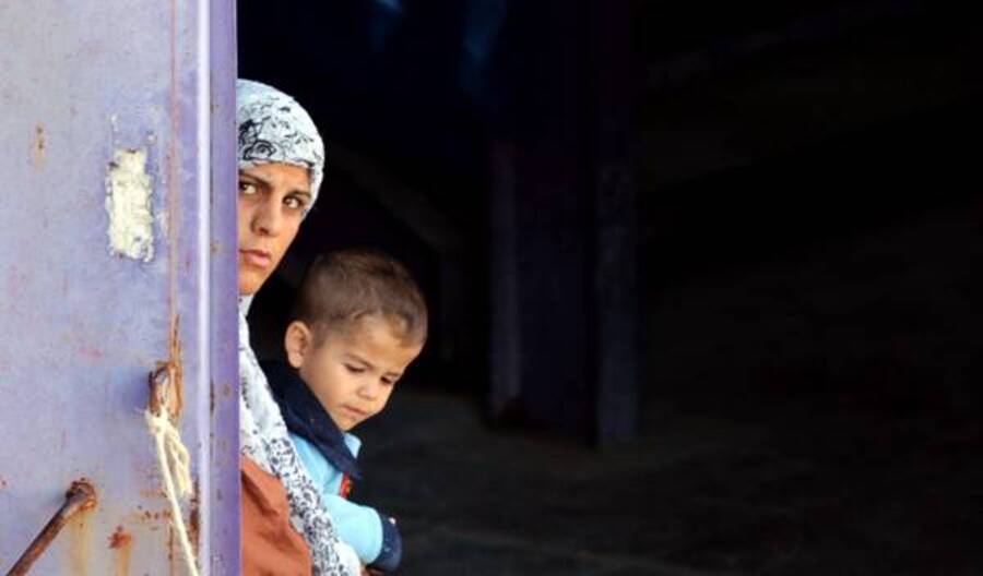 Rifugiati siriani in un campo a Hatay, in Turchia. La maggior parte dei profughi sono vecchi, bambini e donne, e' stato sottolineato in un incontro stampa svoltosi a Yayladagi, nei pressi del confine siriano, dove sorge una tendopoli © Ansa