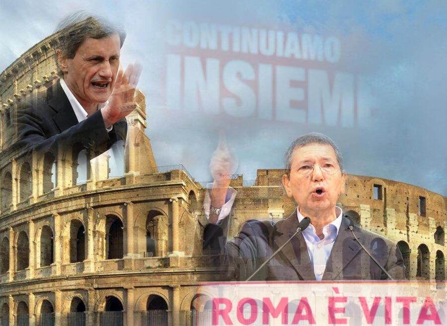 Gianni Alemanno e Ignazio Marino, candidati a sindaco di Roma © Ansa
