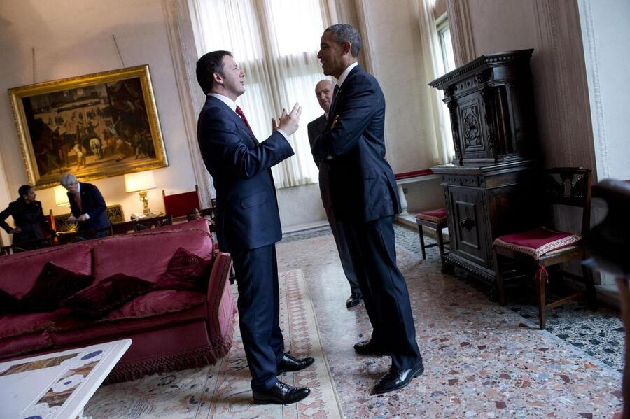 Il presidente del Consiglio dei Ministri, Matteo Renzi, con il Presidente degli Stati Uniti, Barack Obama © Ansa