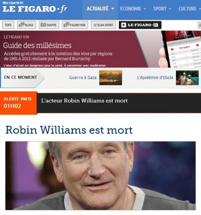 Robin Williams e' morto: la notizia fa il giro del mondo © 