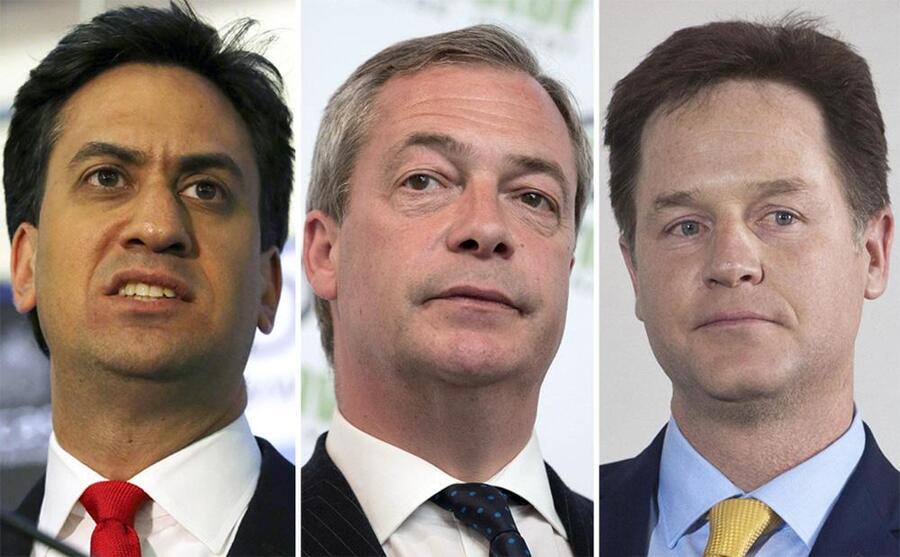 Miliband, Clegg e Farage, tutte e tre si sono dimessi dopo la sconfitta elettorale © Ansa