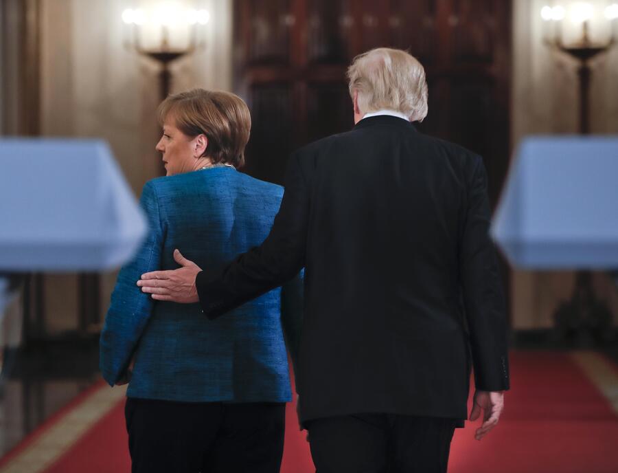 Donald Trump e Angela Merkel alla Casa Bianca © Ansa
