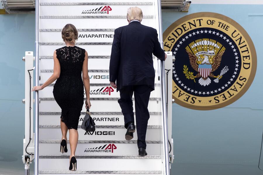 Donald Trump and Melania leave Rome © 