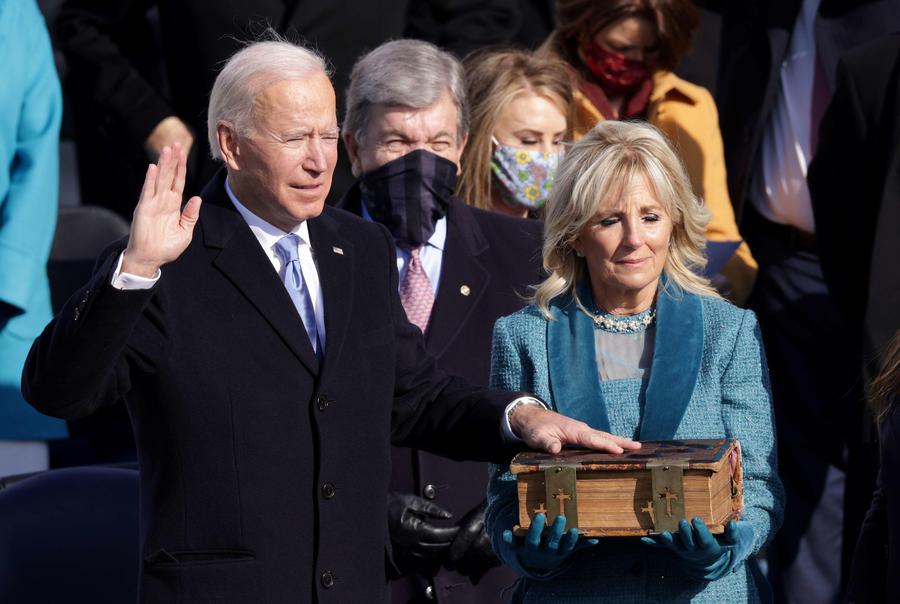 Il giuramento di Joe Biden, 46/mo presidente degli Stati Uniti © Ansa