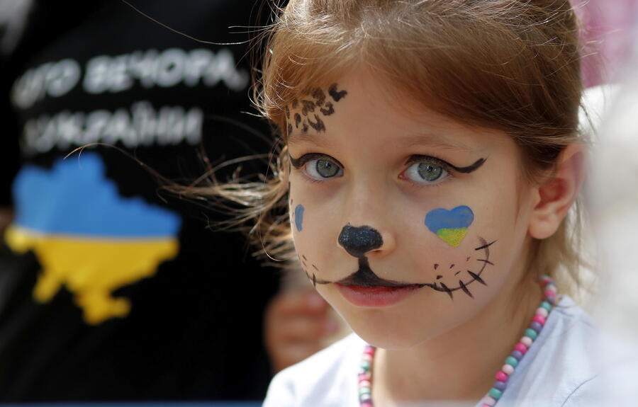 Ukraine's Independence day celebrated by refugee children in Bucharest © Ansa