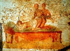 Pompeii's erotic bath paintings lit up