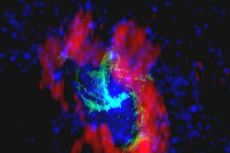 La sorgente di onde radio Sagittarius A, al centro della Via Lattea (fonte: NRAO/AUI) - RIPRODUZIONE RISERVATA