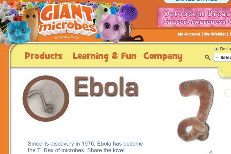 La pagina del sito della Giant Microbes - RIPRODUZIONE RISERVATA