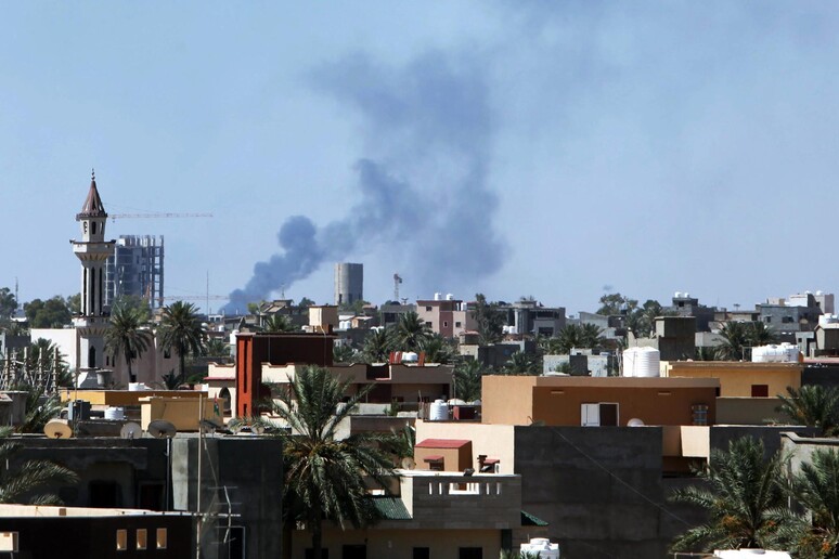 L 'aeroporto di Tripoli bombardato © ANSA/EPA