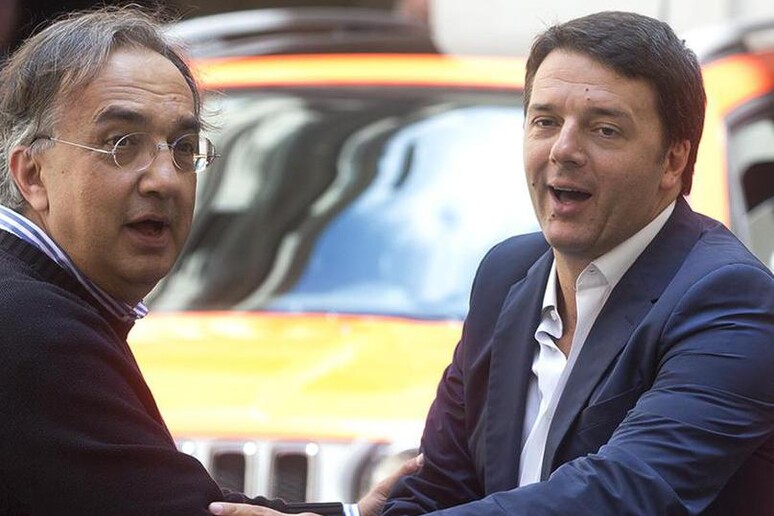 Sergio Marchionne e Matteo Renzi - RIPRODUZIONE RISERVATA