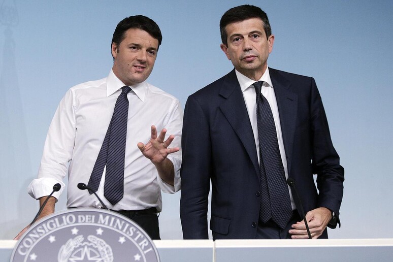 Premier Matteo Renzi with  then-transport minister, Maurizio Lupi -     ALL RIGHTS RESERVED
