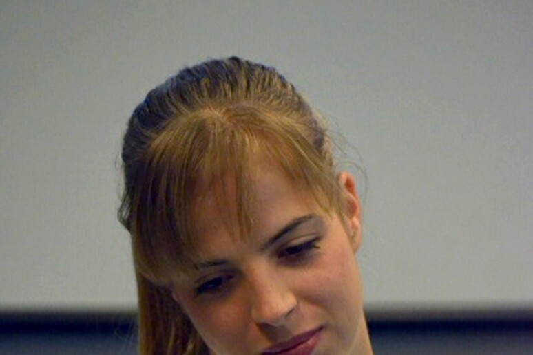 La pattinatrice Carolina Kostner in conferenza stampa a Bolzano il 20 agosto 2012 - RIPRODUZIONE RISERVATA
