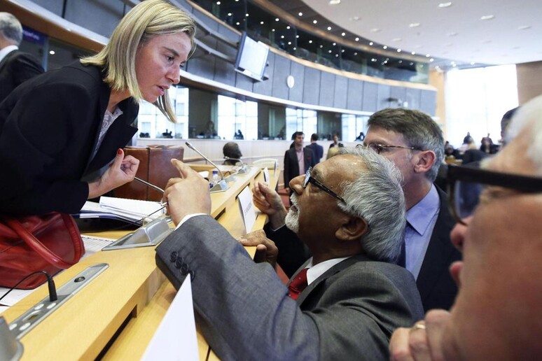 Primo esame per il ministro degli esteri europeo, Federica Mogherini a Bruxelles © ANSA/EPA