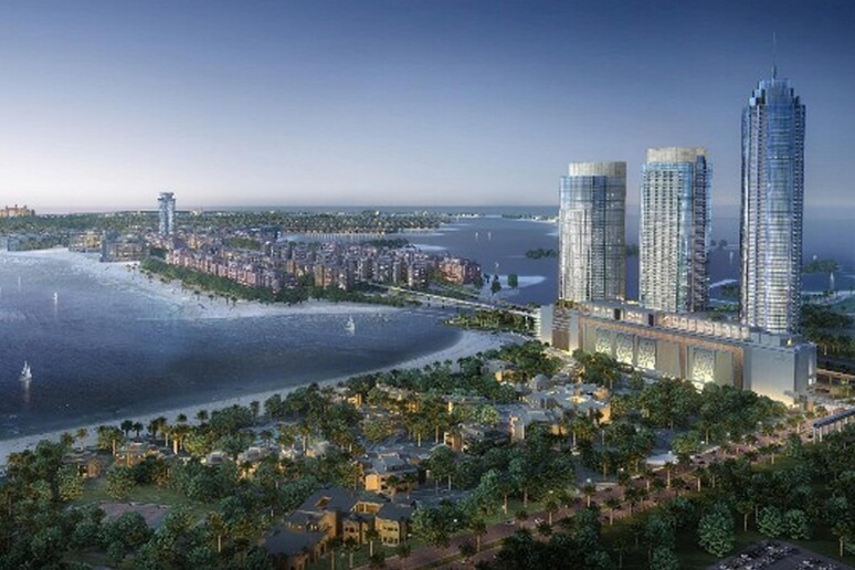 L 'immagine del progetto di The Palm Gateway il complesso residenziale firmato Nakeel che sorgera allentrata di Palm Jumeirah, lisola a forma di palma. -     RIPRODUZIONE RISERVATA