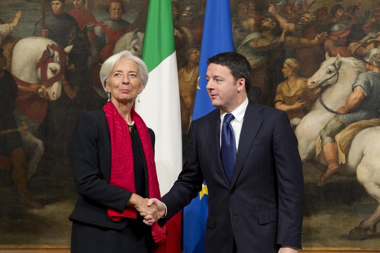 Matteo Renzi e Christine Lagarde - RIPRODUZIONE RISERVATA