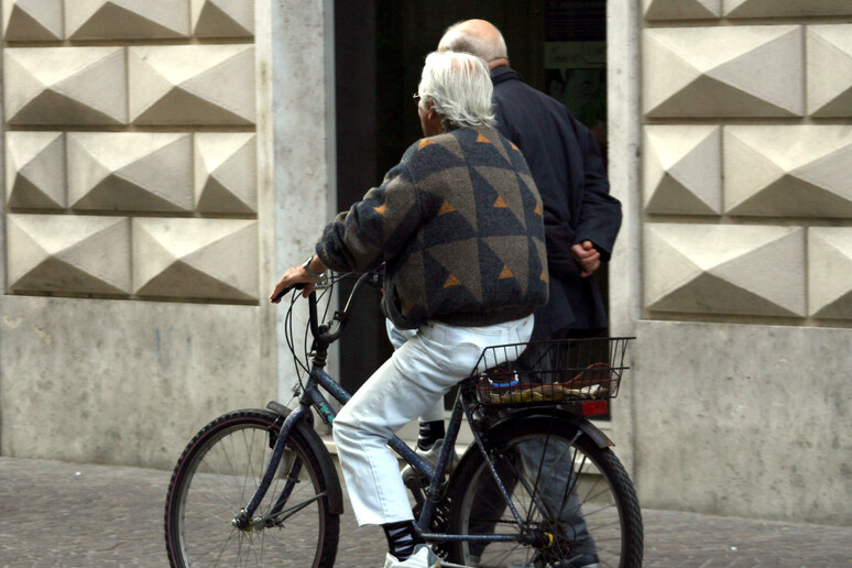 Anziani a passeggio - RIPRODUZIONE RISERVATA