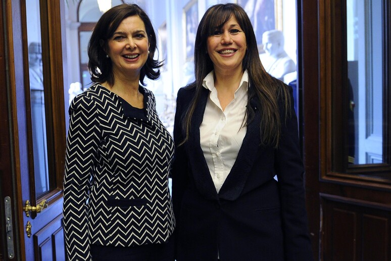 La presidente della Camera Laura Boldrini (S) e l 'attrice Gabriella Germani in una foto di archivio - RIPRODUZIONE RISERVATA