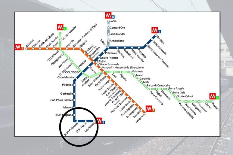 Mappa della metro di Roma - RIPRODUZIONE RISERVATA
