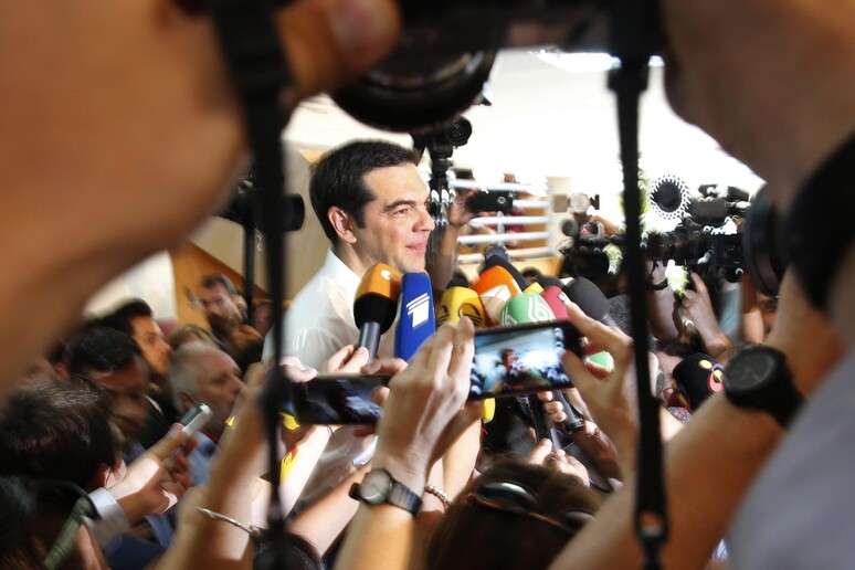 Referendum in Grecia, Alexis Tsipras al seggio © ANSA/EPA