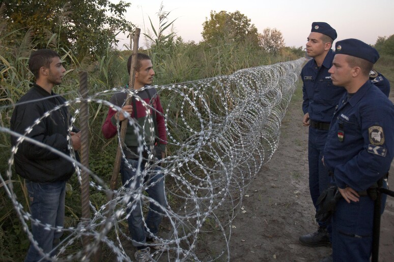 Ungheria, 175 km di muro di filo spinato con Serbia © ANSA/AP