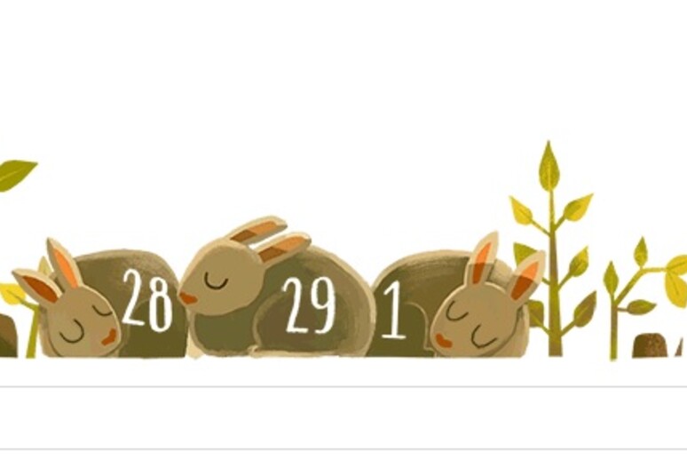 Il doodle di google sull 'anno bisestile - RIPRODUZIONE RISERVATA