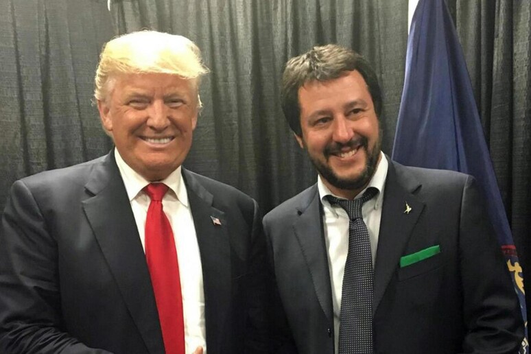 Matteo Salvini con Donald Trump - RIPRODUZIONE RISERVATA