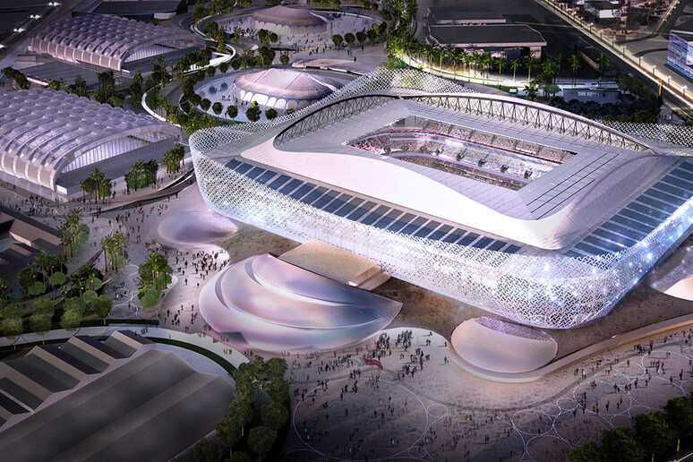 Il progetto dello stadio Al Rayyan in costruzione in Qatar -     RIPRODUZIONE RISERVATA