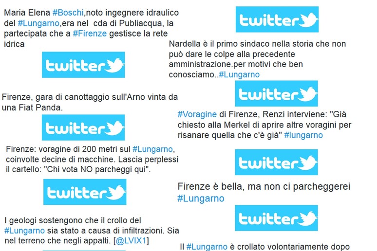 Su hashtag #lungarno anche battute in chiave referendum - RIPRODUZIONE RISERVATA