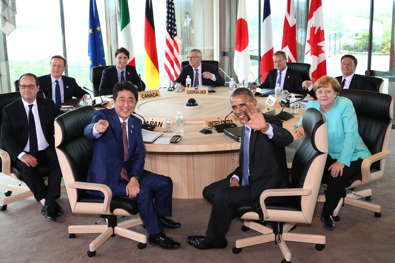 I leader del G7 riuniti a Ise-Shima in Giappone © ANSA/AP