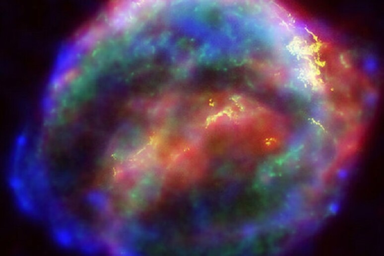 I resti della supernova di Keplero. Le supernovae sono fra i possibili  'acceleratori ' che generano i raggi cosmici (fonte: NASA) - RIPRODUZIONE RISERVATA