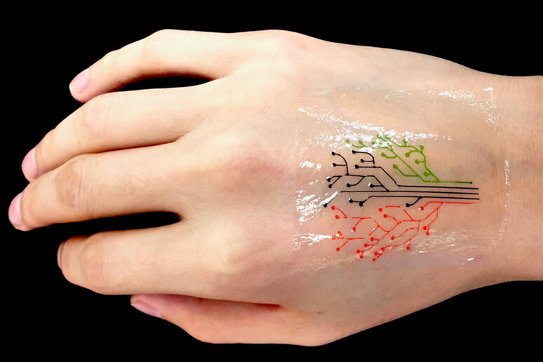 Il primo tatuaggio vivente stampato in 3D. E ' fatto di batteri geneticamente programmati e getta le basi per una nuova generazione di sensori (fonte: Xuanhe Zhao et al./MIT) - RIPRODUZIONE RISERVATA