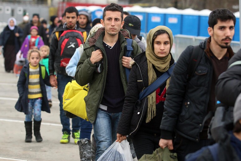 Migranti al confine tra Austria e Slovenia © ANSA/AP