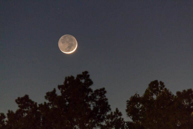 La super falce di Luna occulta la stella Aldebaran (fonte: Neal Simpson) - RIPRODUZIONE RISERVATA