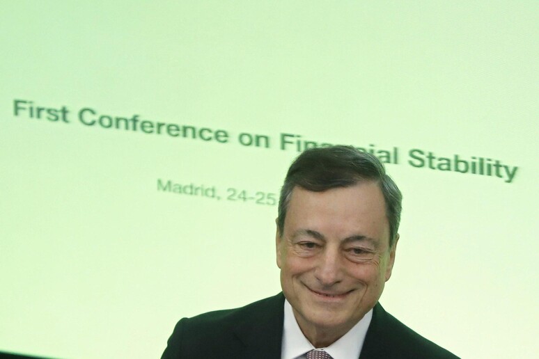Mario Draghi attends the Conference of Financial Stability in Madrid © ANSA/EPA