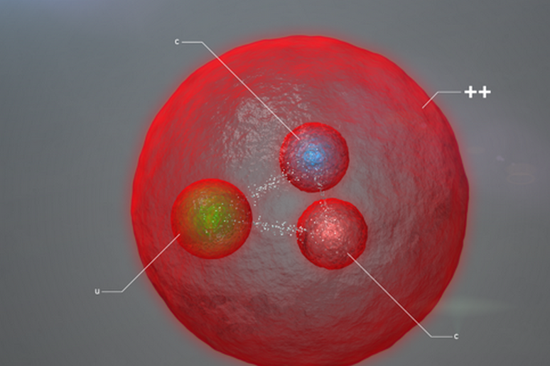 Rappresentazione grafica della particella appena scoperta al Cern, chiamata Xi (fonte: CERN) - RIPRODUZIONE RISERVATA