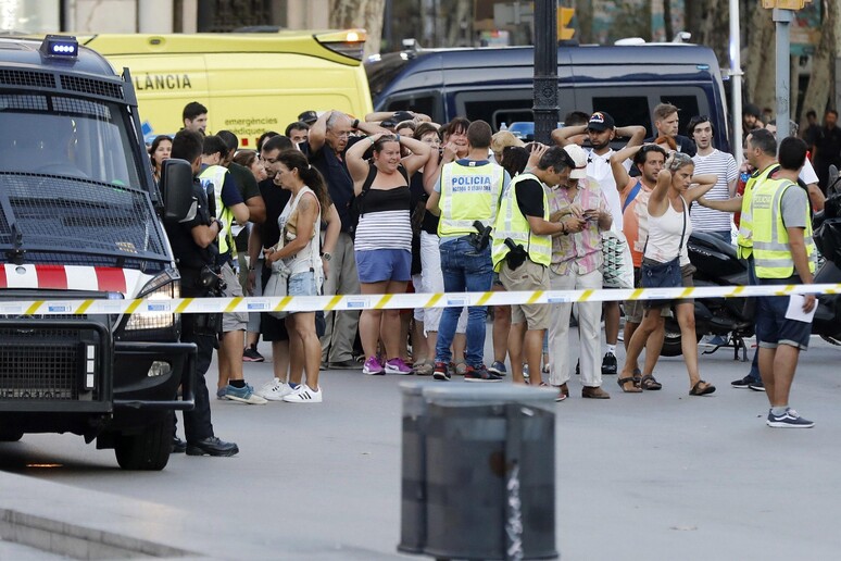 Una foto d 'archivio della strage a Barcellona lo scorso 17 agosto © ANSA/EPA